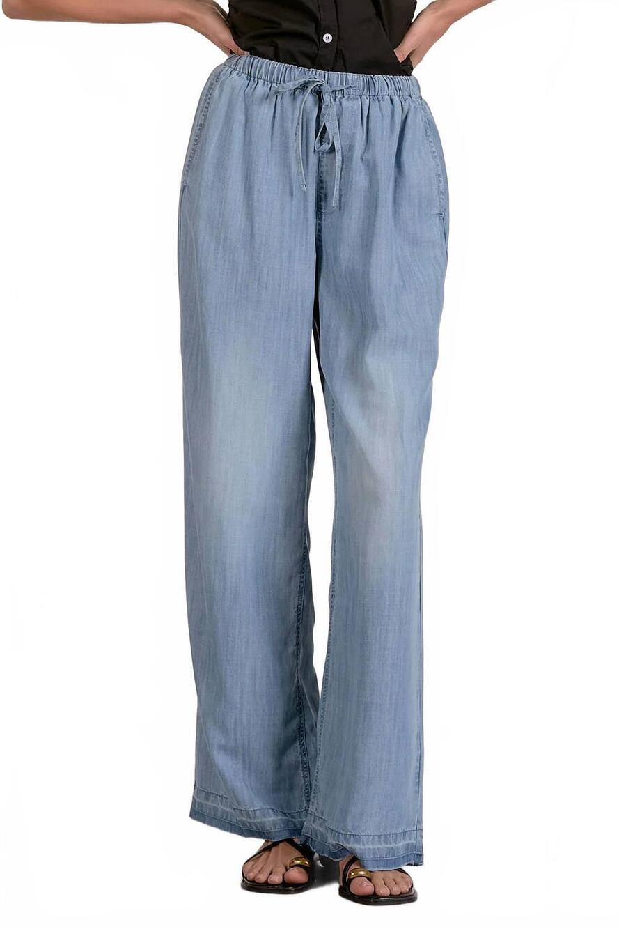 NEW ELAN drawstring tencel denim pants in blue